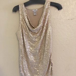 Cache Tops - Medium cache sequined gold strapless top! Cache Tops - Medium cache sequined gold strapless top!